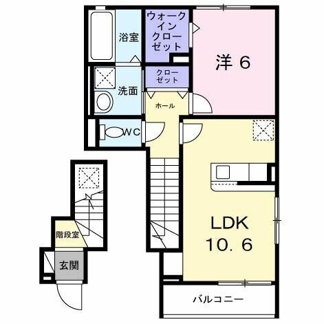 拡大写真:ラ・ポーズ葛原 2階205の間取り