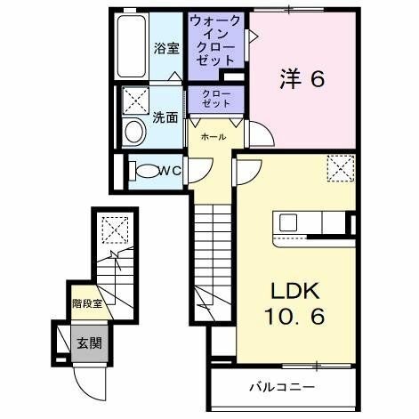 拡大写真:ラ・ポーズ葛原 2階204の間取り