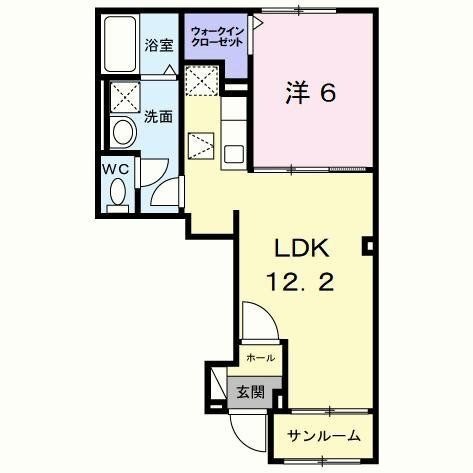 拡大写真:ラ・ポーズ葛原 1階102の間取り