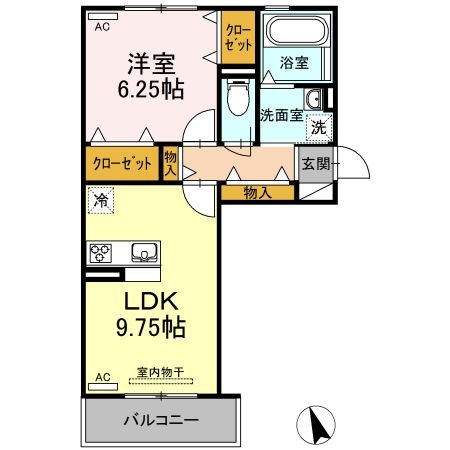 拡大写真:Ai 2階203の間取り