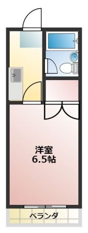 拡大写真:高棚1RM 3階306の間取り