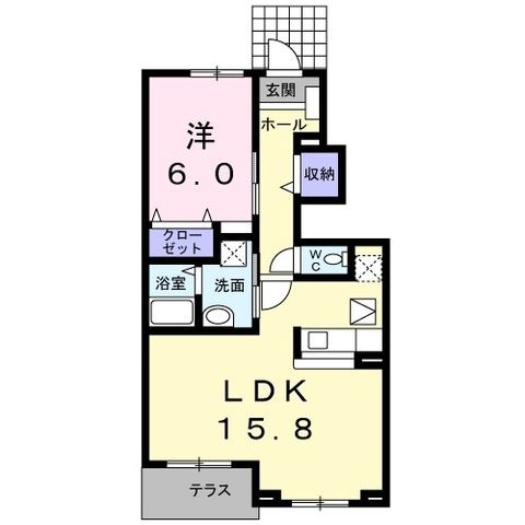 拡大写真:ウエストリバーA 1階102の間取り