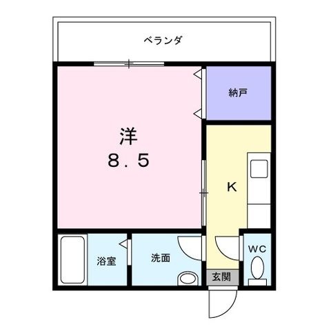 拡大写真:ルートワン矢作 1階101の間取り
