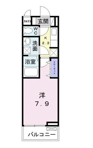拡大写真:サニーオレンジ 2階207の間取り