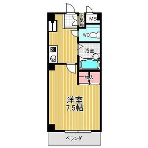 拡大写真:カサブランカ二村台 4階405の間取り