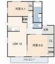 ルナフレールBの間取図
