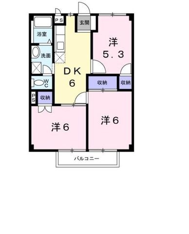 拡大写真:ドミールVAN 2階202の間取り