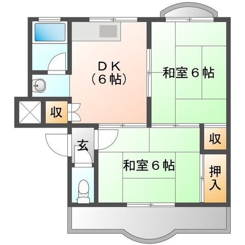 拡大写真:出口マンション 4階405の間取り