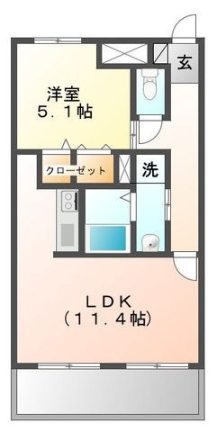 拡大写真:メゾンノーブル 4階403の間取り