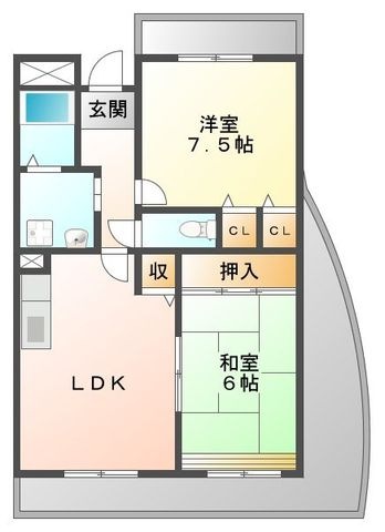 拡大写真:プレルディオ豊中南 6階601の間取り