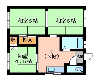 拡大写真：佐世保市吉岡町 1階101の間取り
