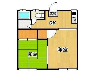 拡大写真:コーポ石岳 2階201の間取り