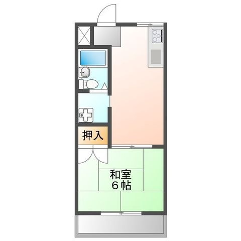 拡大写真:ハレー泉 2階202の間取り