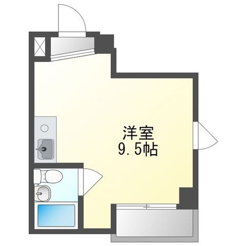 拡大写真:中野マンション(天道町) 3階301の間取り