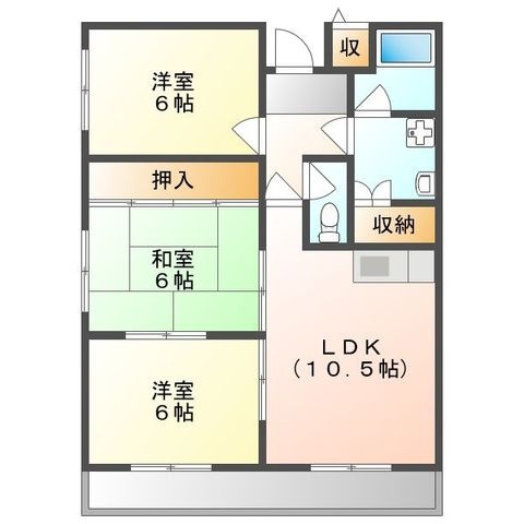 拡大写真:ロイヤルハイツ千里 4階401の間取り