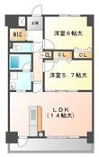 クリスタルスイタタカハマの間取図