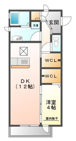 拡大写真:ペリドット 3階301の間取り