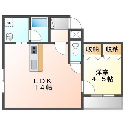拡大写真:摂津市千里丘1丁目 2階201の間取り