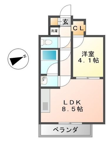 拡大写真:LaSante東別院 14階1410の間取り