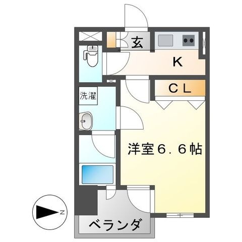 拡大写真:LaSante東別院 15階1503の間取り