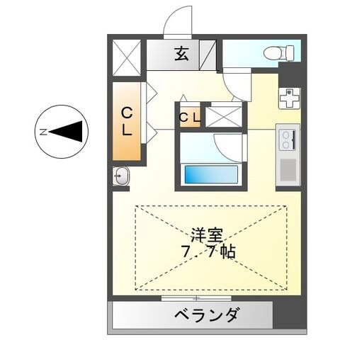 拡大写真：ラクロア 8階801の間取り