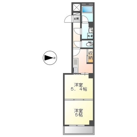 拡大写真:B’s117 North 2階2Gの間取り