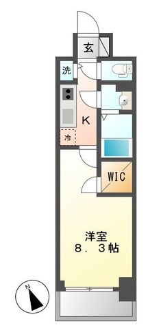 拡大写真:プレサンス栄ライズ 9階902の間取り