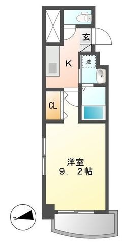 拡大写真:RAFFLE CHIHAYA(ラッフルチハヤ) 4階404の間取り