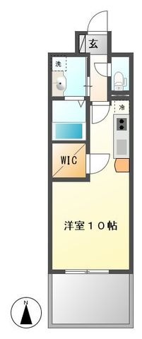 拡大写真：GRAND ESPOIR IZUMI 8階802の間取り