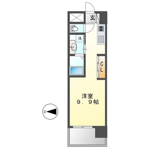拡大写真:エスペランサ上前津 11階1102の間取り