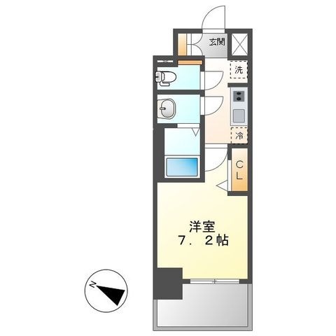 拡大写真:プレサンス新栄リベラ 6階605の間取り