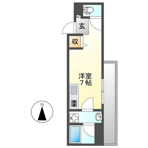 拡大写真:Pre cher 浄心 2階202の間取り