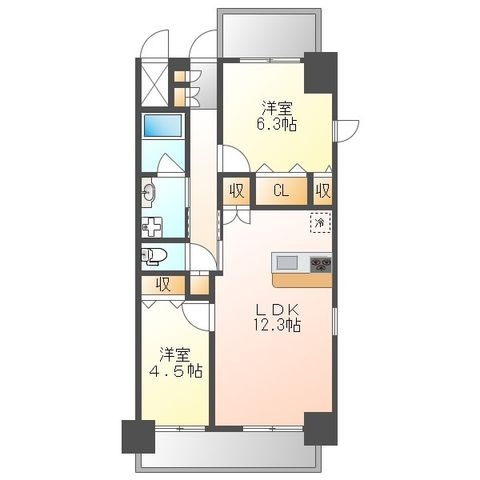 拡大写真:S-RESIDENCE亀島駅前blaze(ブレイズ) 10階1004の間取り