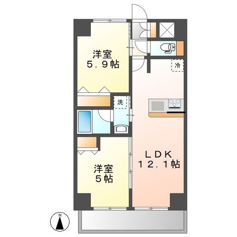 拡大写真:S-RESIDENCE高岳ardent(アーデント) 6階603の間取り