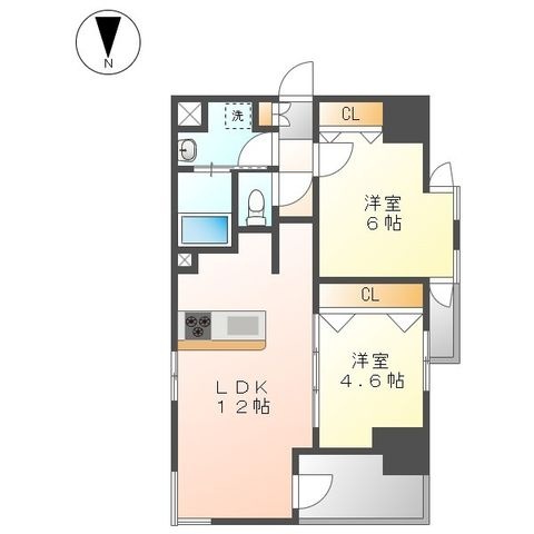拡大写真:S-RESIDENCE高岳clarity(クラリティ) 2階201の間取り