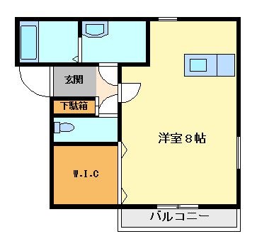 拡大写真：リベラルコート 1階106の間取り