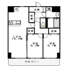 拡大写真:Bella Luce A 5階503の間取り