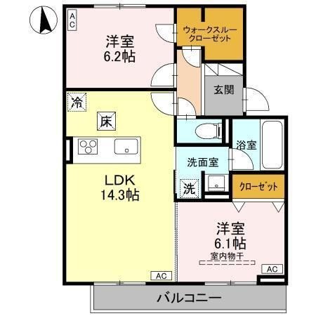 拡大写真:TORISIAS城東 1階102の間取り