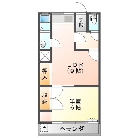 拡大写真：網干コーポ 1階103の間取り