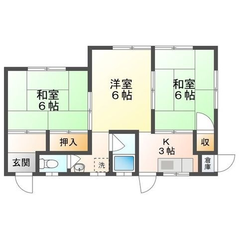 拡大写真:桂山借家 1階6の間取り