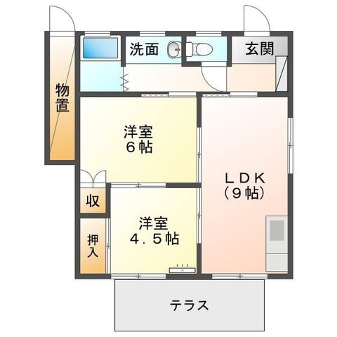 拡大写真:伊勢崎市下触町 1階Aの間取り