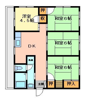 拡大写真：徳島市春日３丁目 3階301の間取り