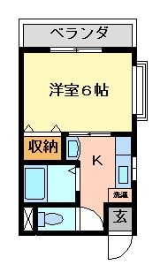 拡大写真：徳島市明神町６丁目 2階301の間取り