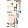 ラフィネ一身田Aの間取図