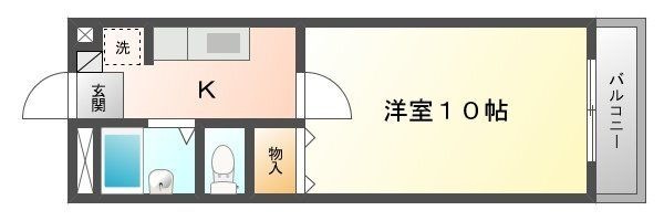 拡大写真：ビエンフェオークラ 2階203の間取り