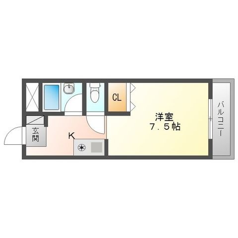 拡大写真:レフィナード 4階405の間取り