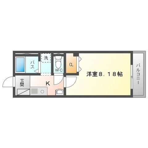 拡大写真:ピラパン 2階203の間取り