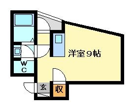 拡大写真：朝日マンション 3階205の間取り