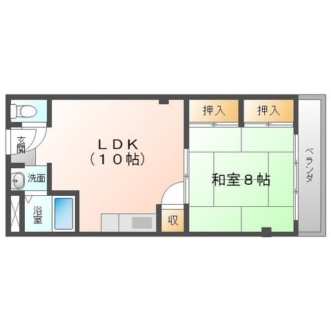 拡大写真:門真市浜町 2階202の間取り