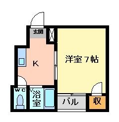拡大写真：ニューハイツ桜Ⅲ 4階402の間取り
